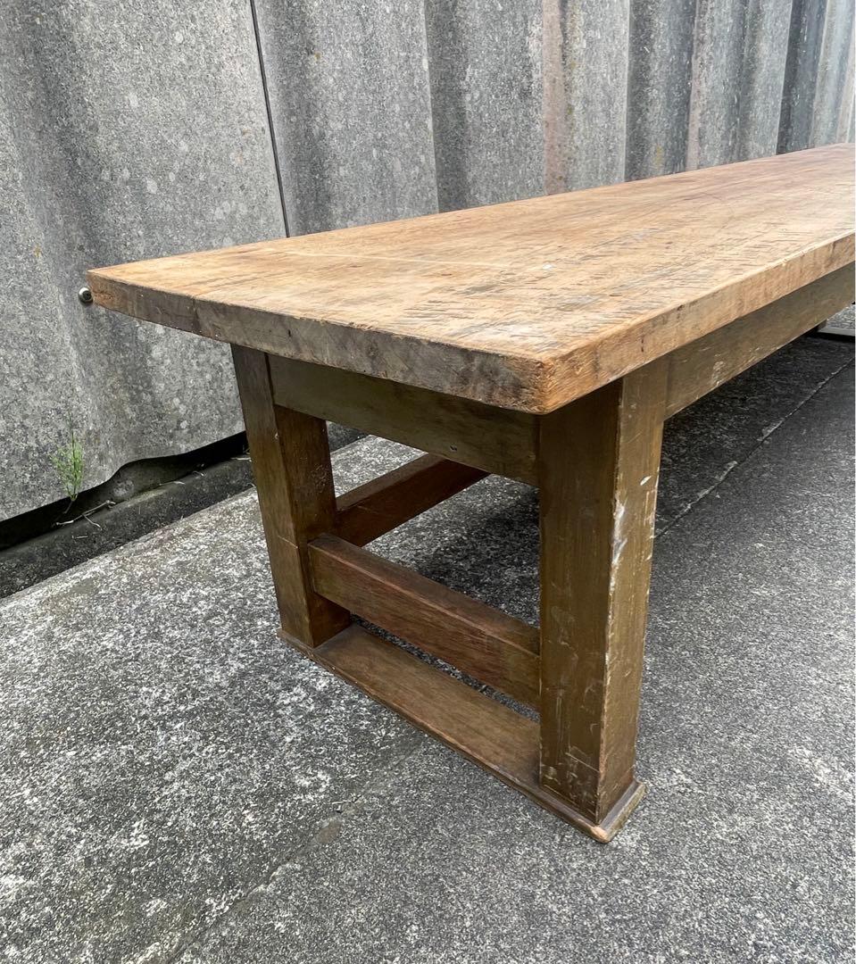 稀少/ビンテージ/古道具/当時物/無垢材/寺子屋/長机/作業台/店舗什器/②