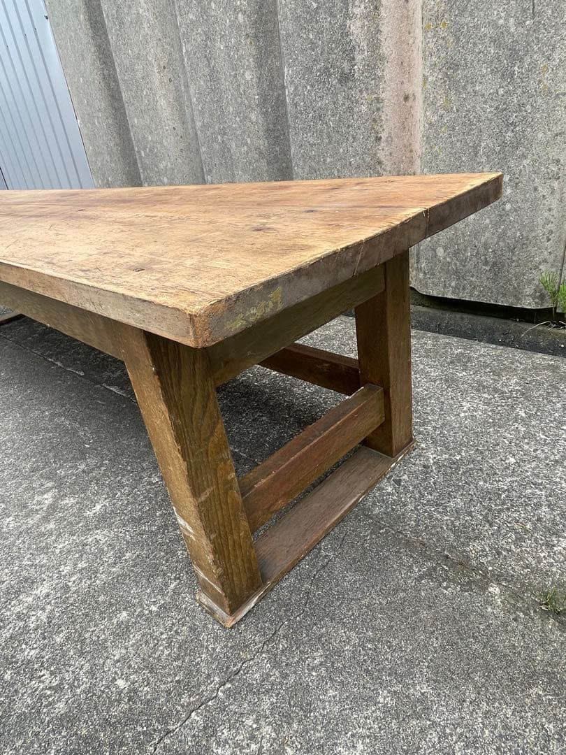 稀少/ビンテージ/古道具/当時物/無垢材/寺子屋/長机/作業台/店舗什器/②