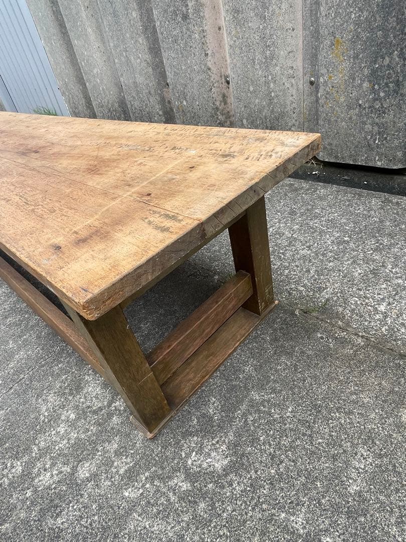 稀少/ビンテージ/古道具/当時物/無垢材/寺子屋/長机/作業台/店舗什器/②