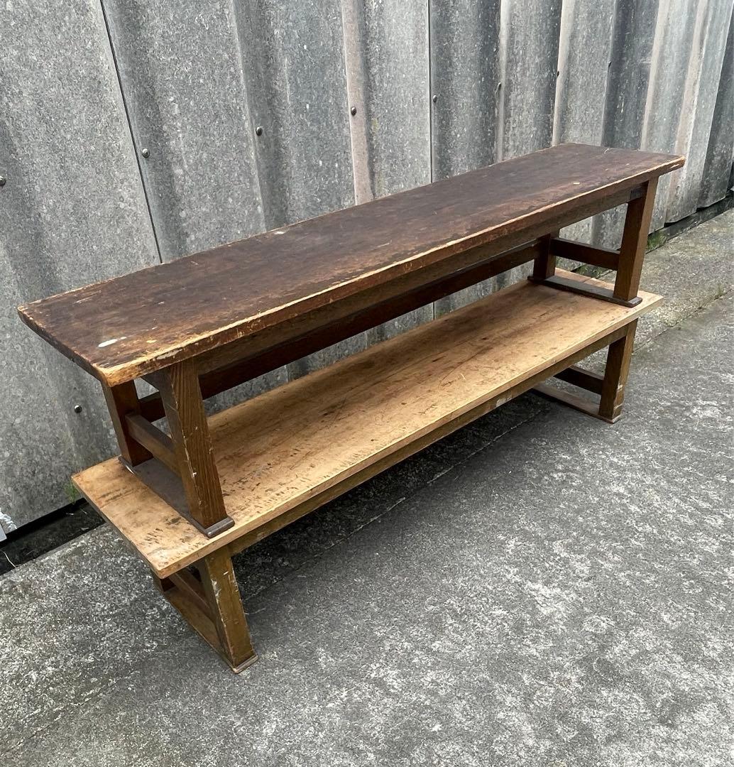 稀少/ビンテージ/古道具/当時物/無垢材/寺子屋/長机/作業台/店舗什器/②