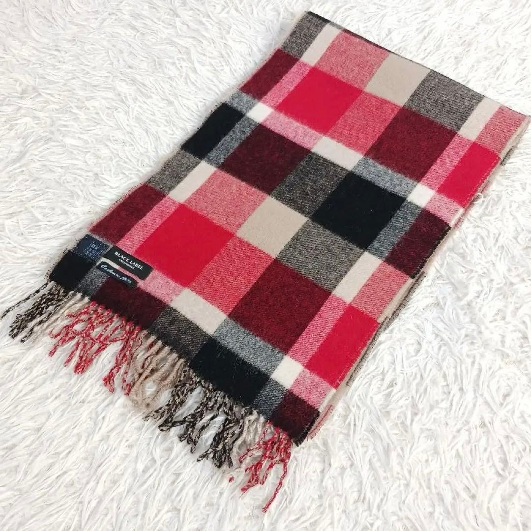 ✨極美品✨ブラックレーベルクレストブリッジ カシミア　リバーシブルマフラー