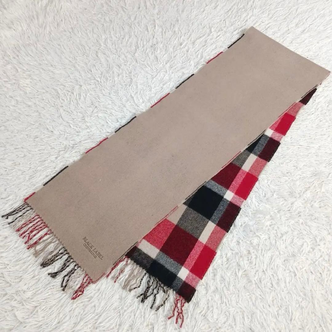 ✨極美品✨ブラックレーベルクレストブリッジ カシミア　リバーシブルマフラー