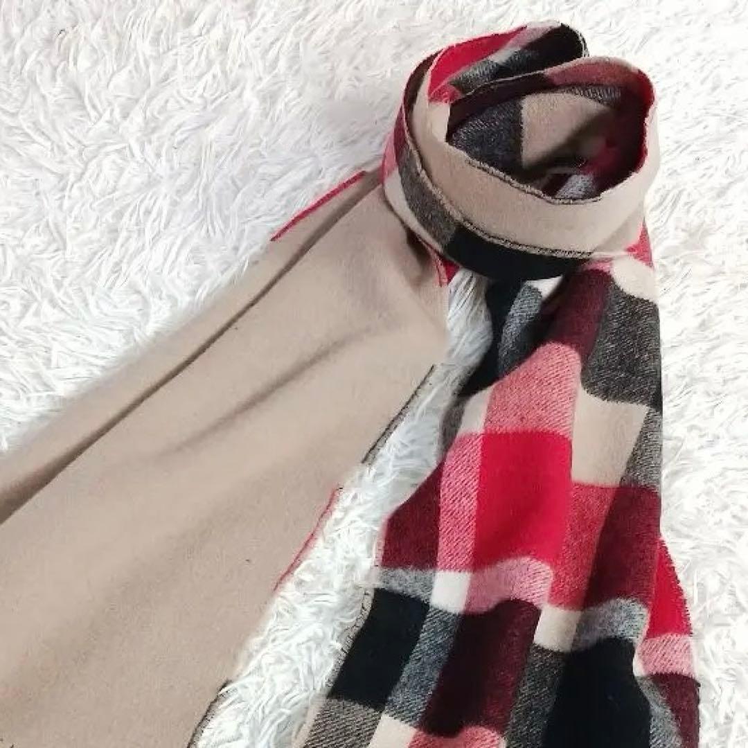 ✨極美品✨ブラックレーベルクレストブリッジ カシミア　リバーシブルマフラー