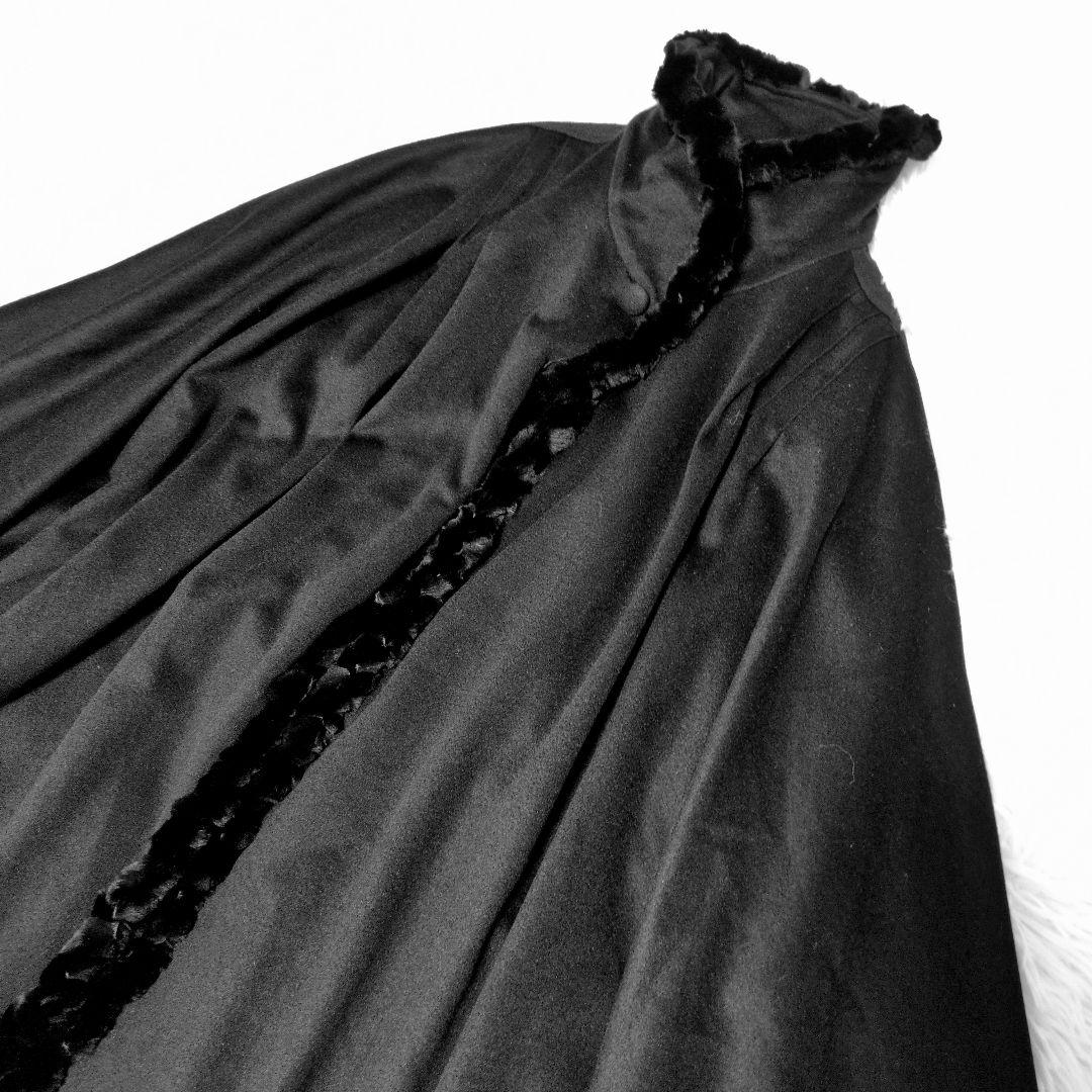 美品 FENDI カシミヤ100% ケープコート ポンチョ ファー