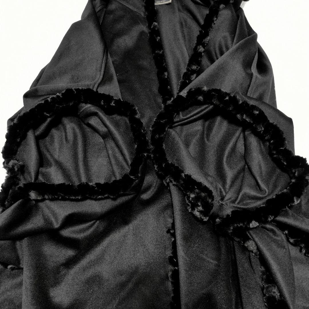 美品 FENDI カシミヤ100% ケープコート ポンチョ ファー