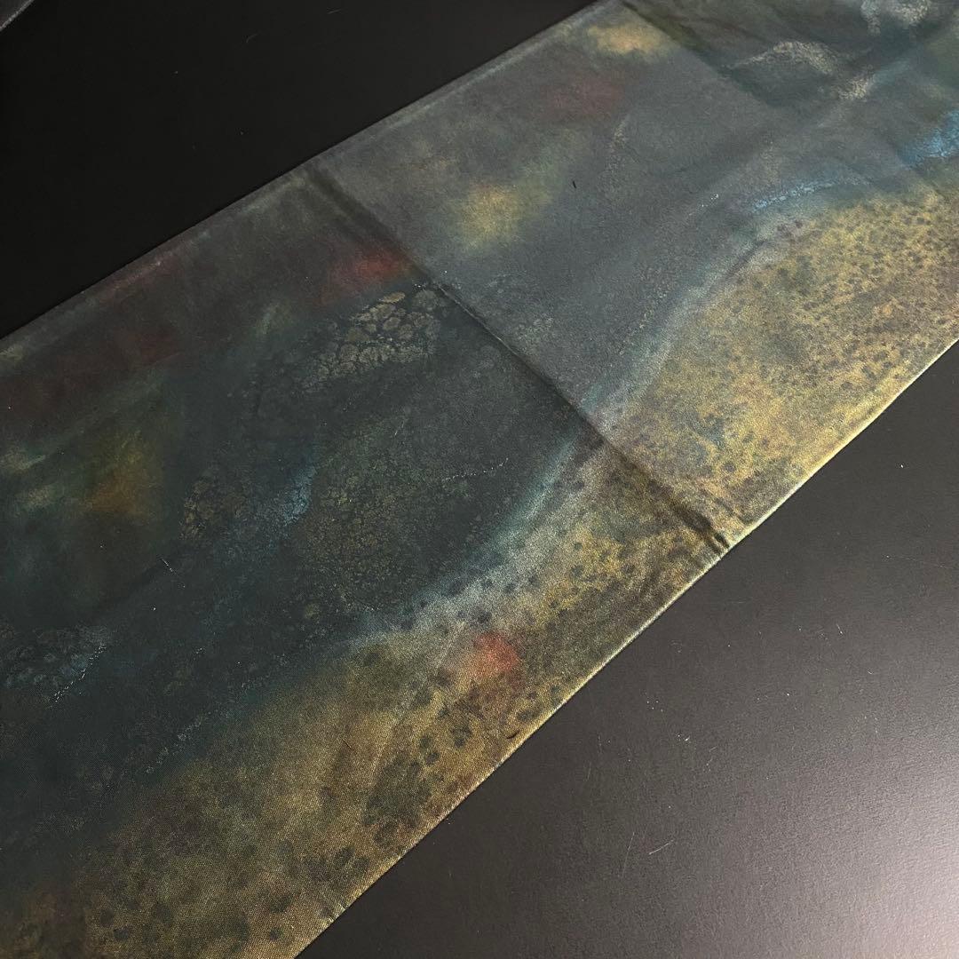 ZY-887 袋帯 引箔 黒地 個性的 六通 正絹 高級 上質