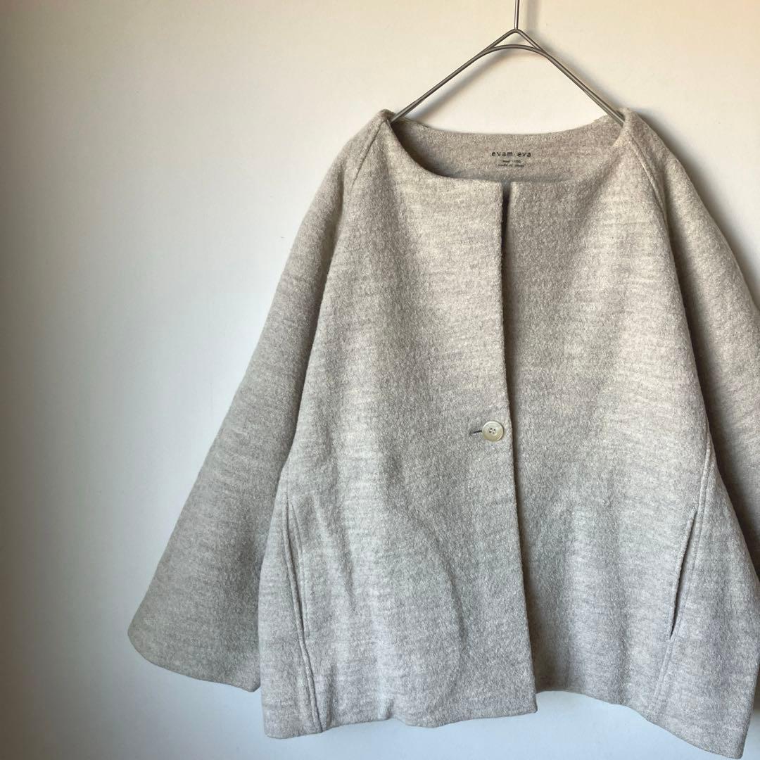 evam eva プレスウールノーカラーコート　ヨーガンレール　中川政七商店