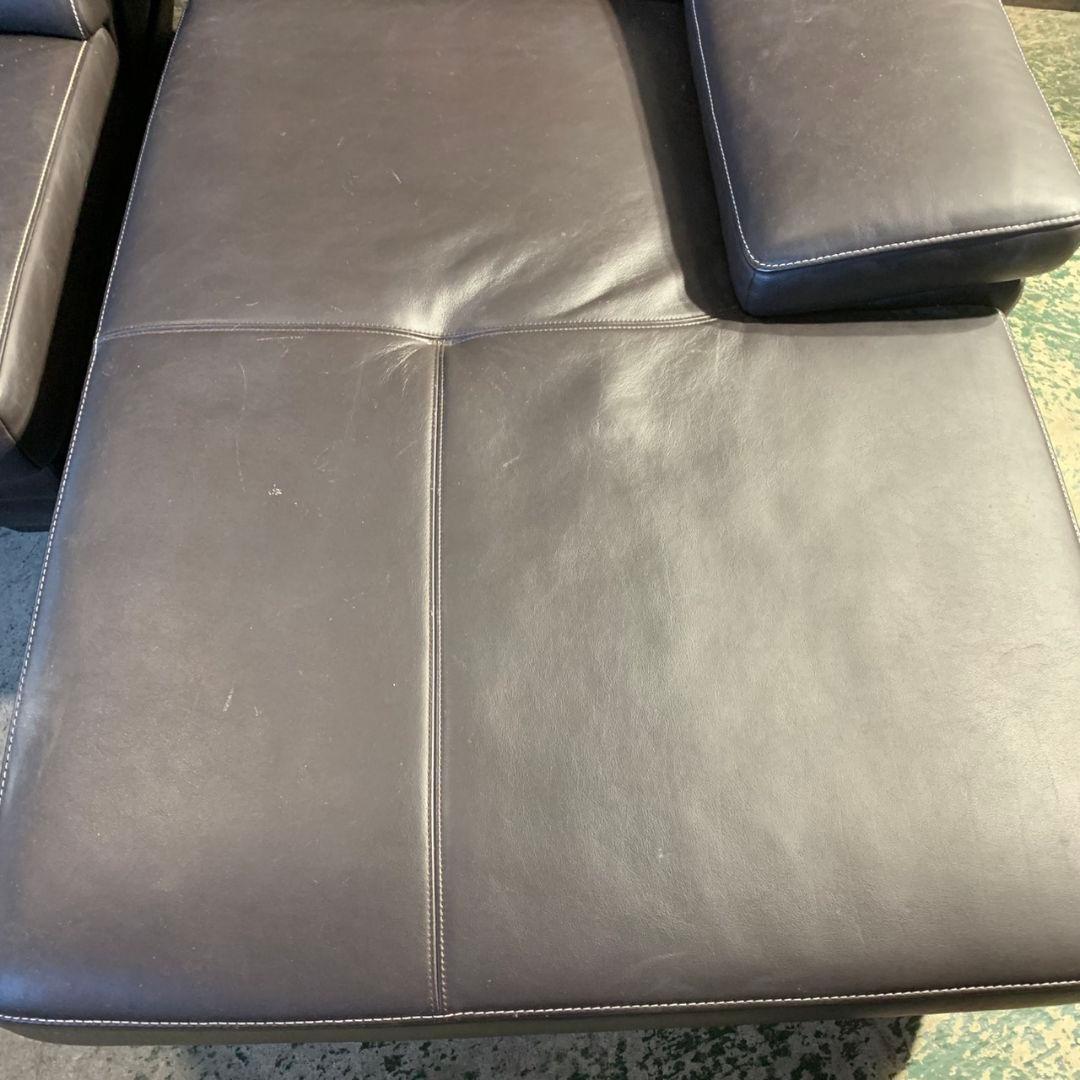 K736 カリモク家具 レザー 本革 ソファ ZU5328DB