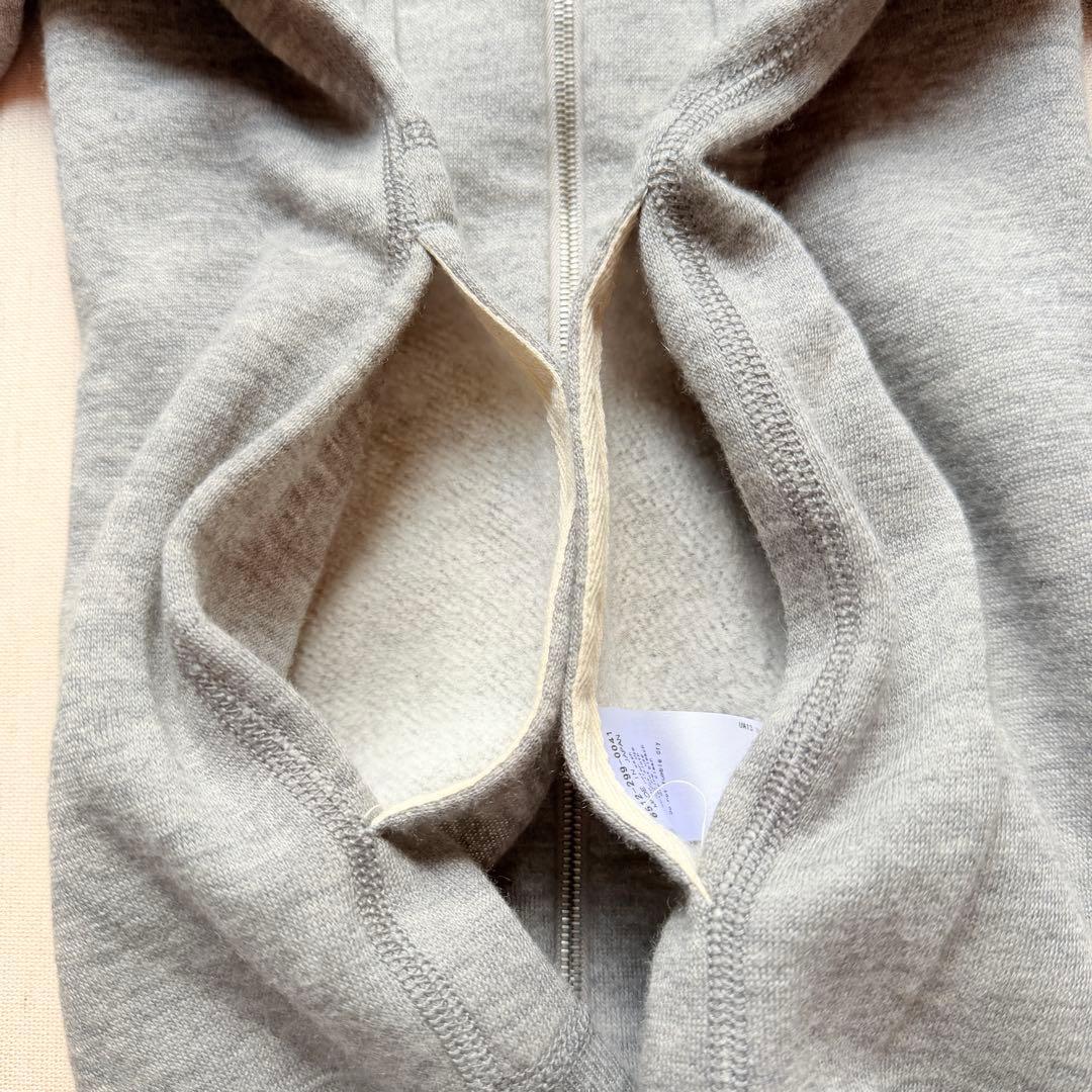 美品✨ ドゥロワー カシミヤ混 ジップアップパーカー グレー ロゴジップ　2
