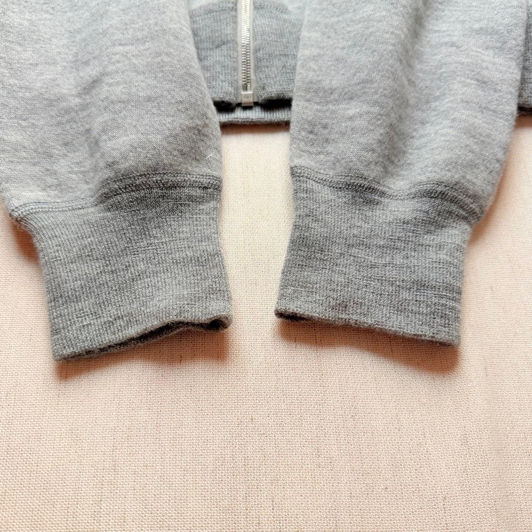 美品✨ ドゥロワー カシミヤ混 ジップアップパーカー グレー ロゴジップ　2