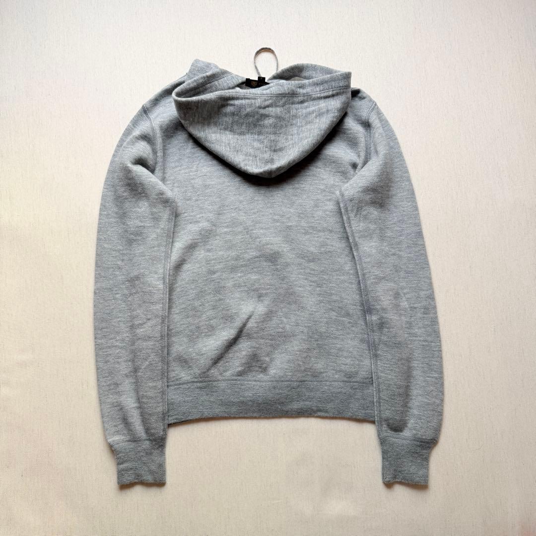 美品✨ ドゥロワー カシミヤ混 ジップアップパーカー グレー ロゴジップ　2