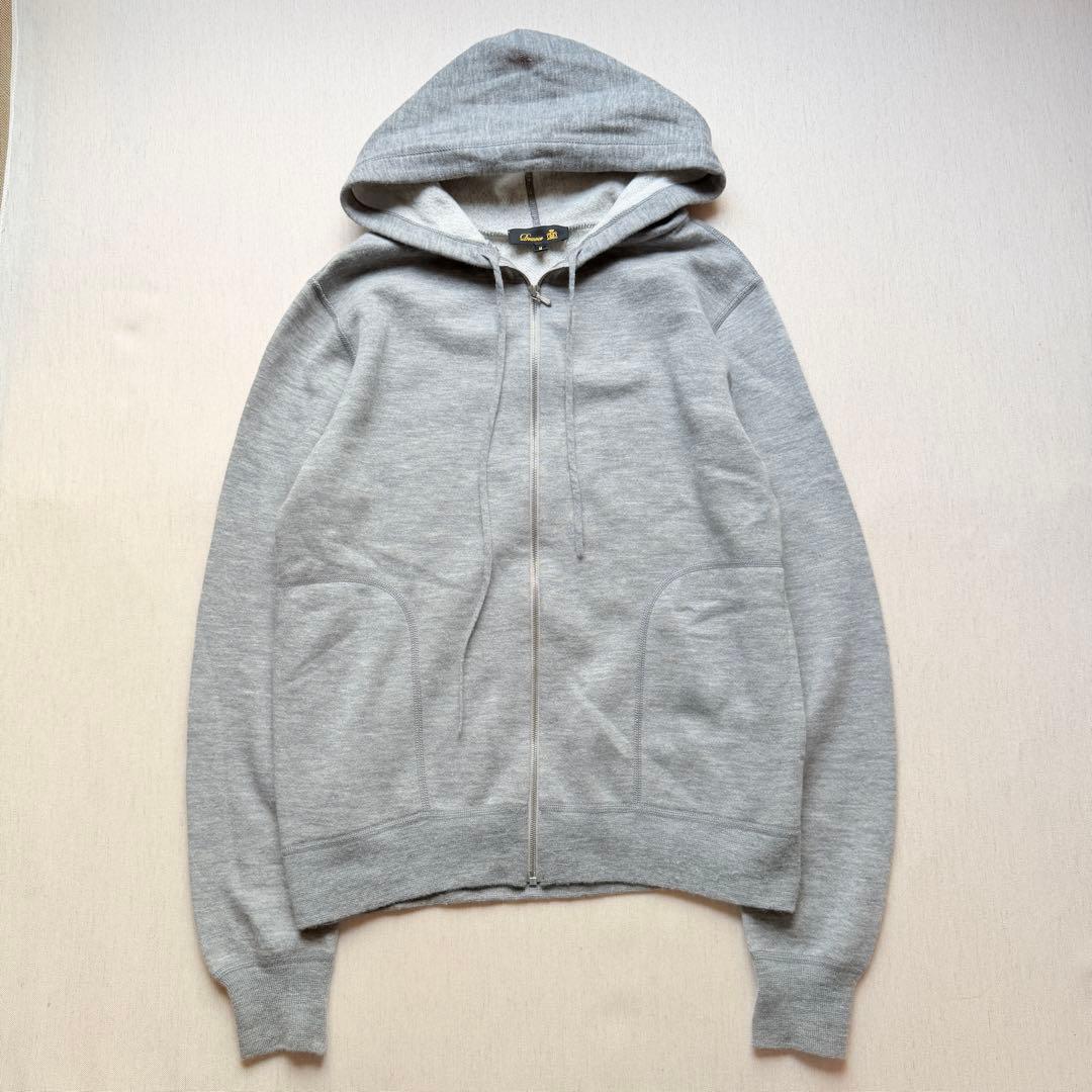 美品✨ ドゥロワー カシミヤ混 ジップアップパーカー グレー ロゴジップ　2