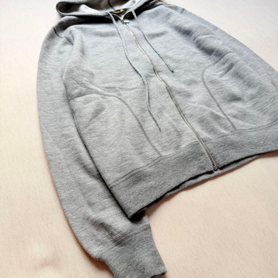 美品✨ ドゥロワー カシミヤ混 ジップアップパーカー グレー ロゴジップ　2