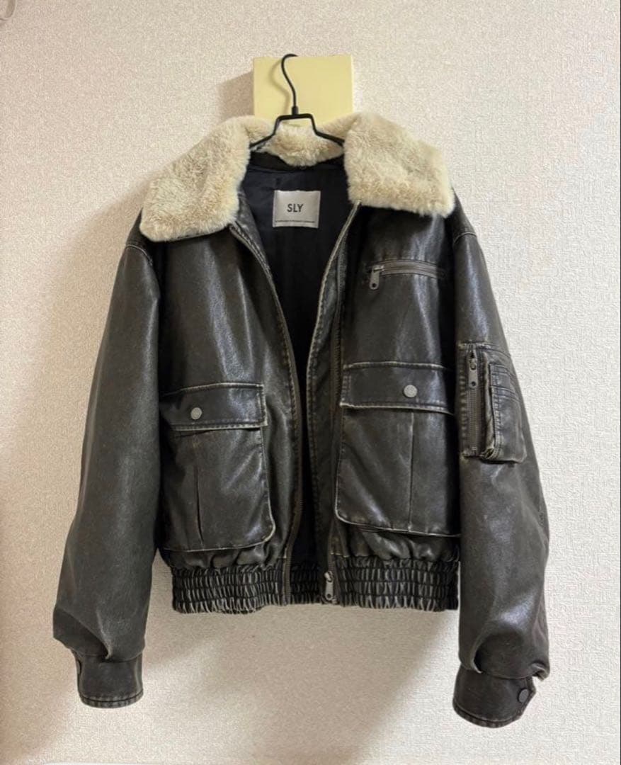 SLY レザージャケット ファー
