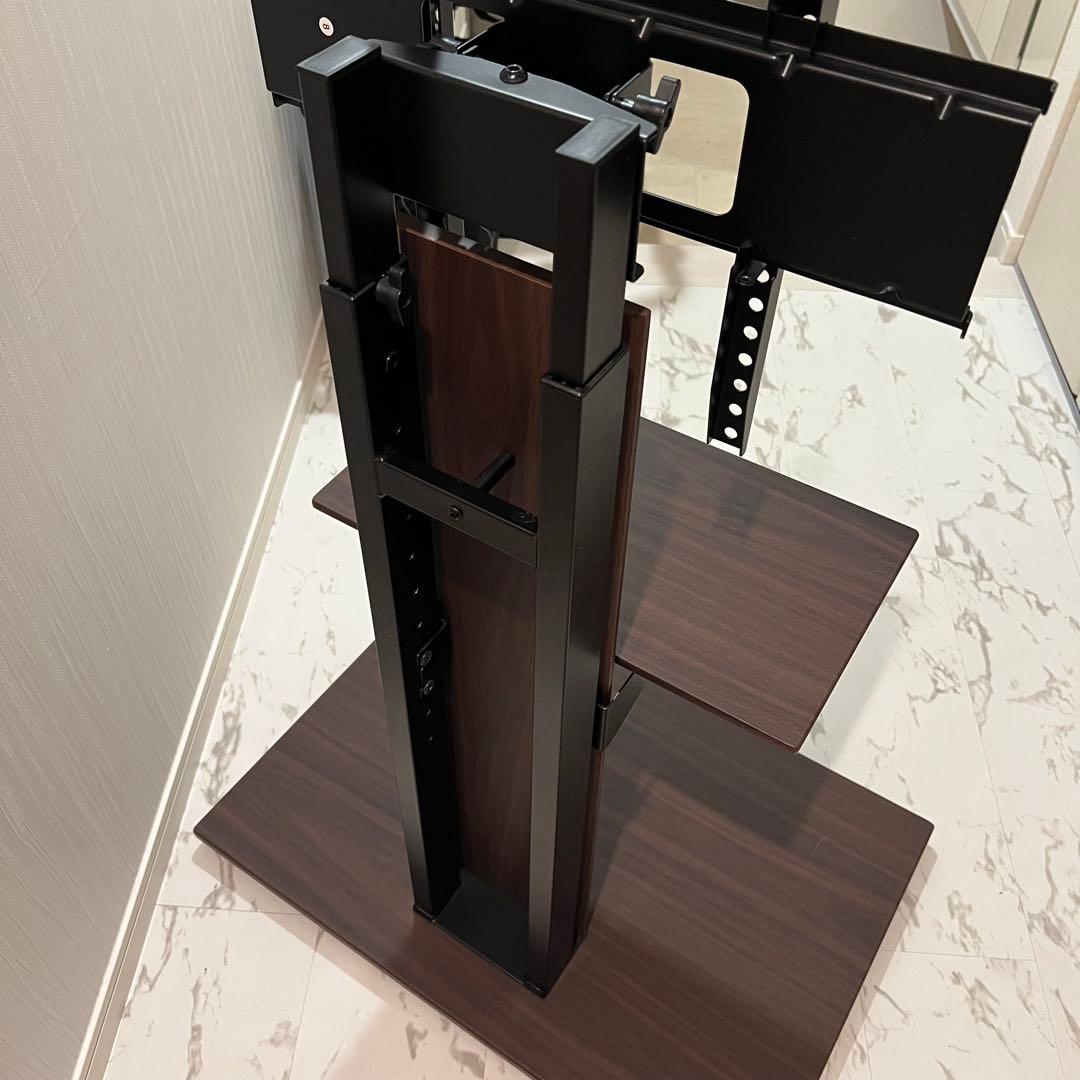 テレビスタンド 棚板付き ダークブラウン