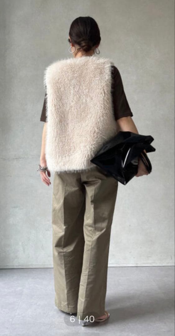 DouDou フェイクカシミヤファーベスト