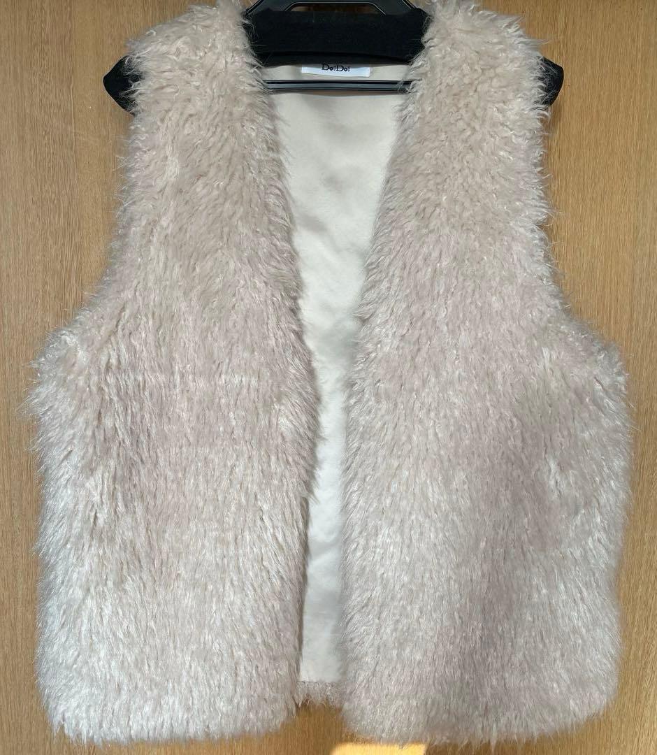 DouDou フェイクカシミヤファーベスト