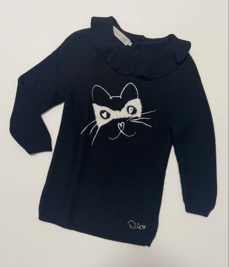 Christian Dior 猫刺繍 長袖ニット　サイズ4