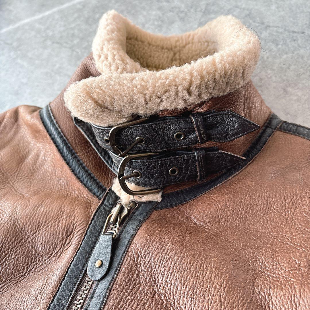 B-3 ムートンジャケット L 羊革 シープスキン フライトジャケット
