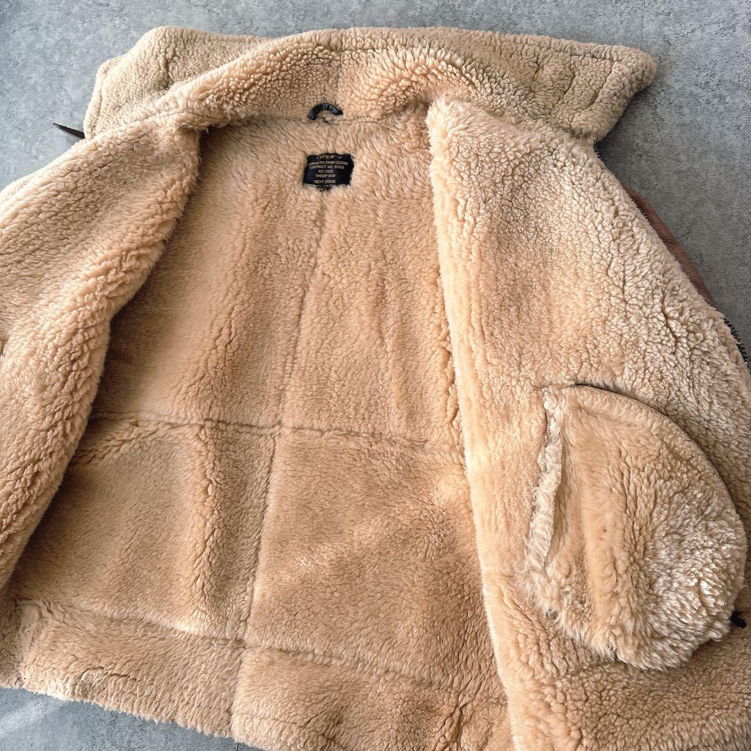 B-3 ムートンジャケット L 羊革 シープスキン フライトジャケット