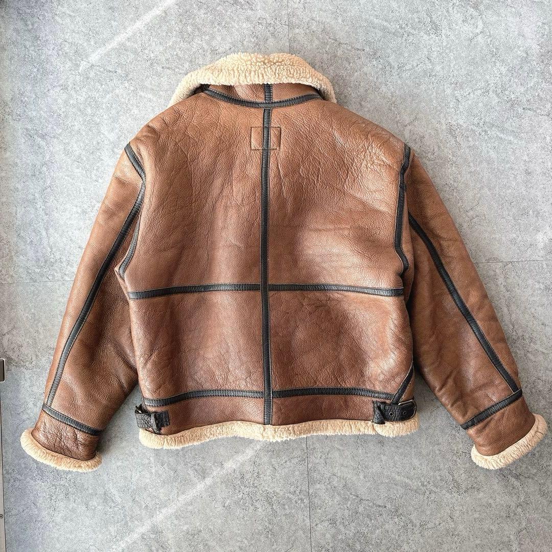 B-3 ムートンジャケット L 羊革 シープスキン フライトジャケット