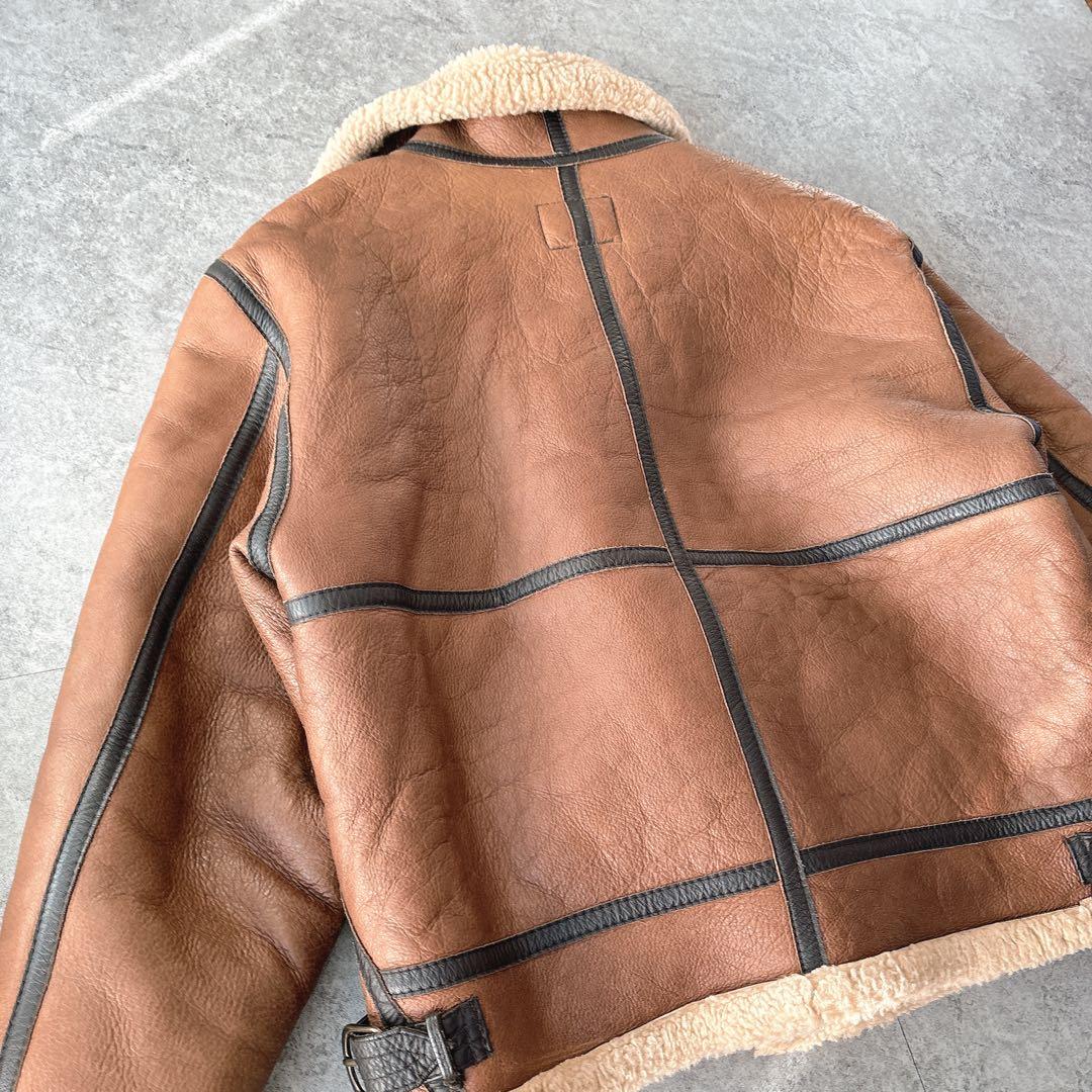 B-3 ムートンジャケット L 羊革 シープスキン フライトジャケット