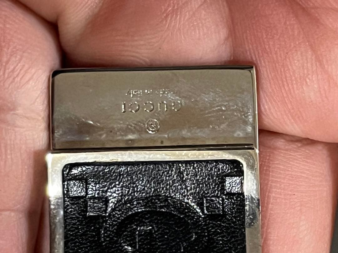 【美品】GUCCI ブラックレザー マネークリップ