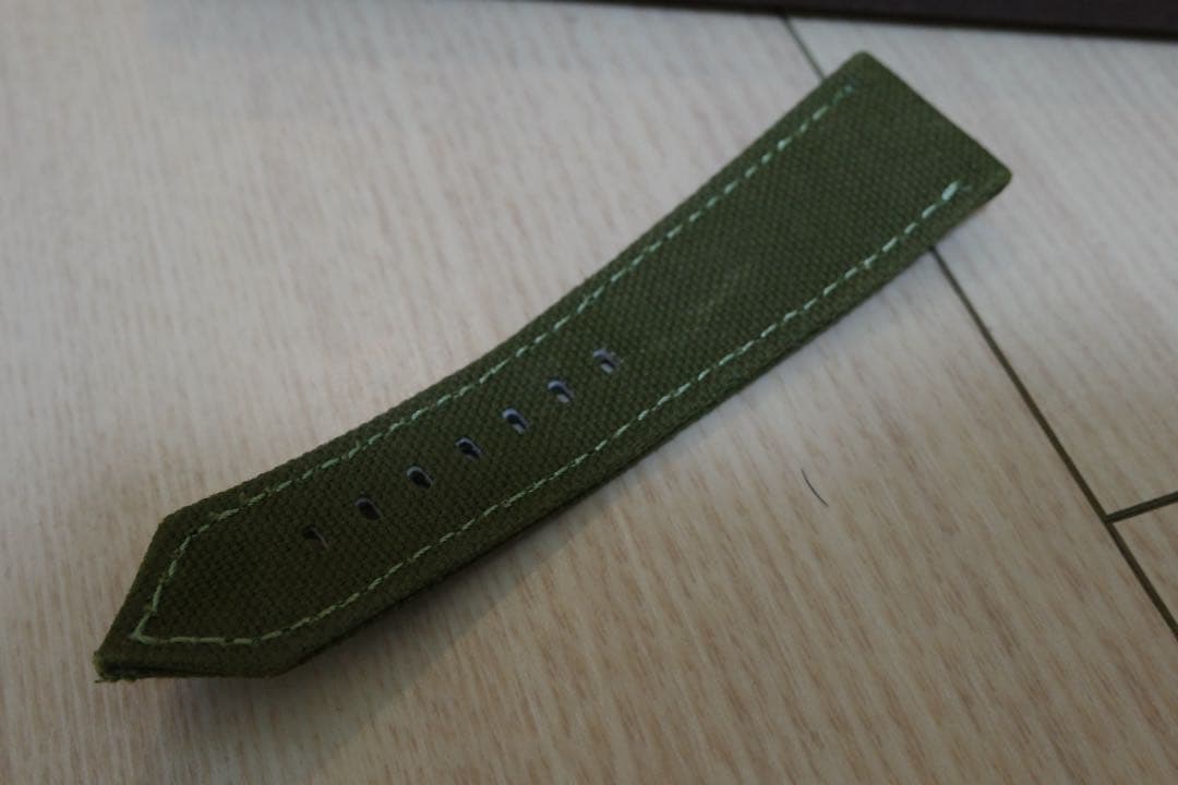 松下庵 パネライ ファブリック（帆布） アーミーグリーン26-22mm 未使用品