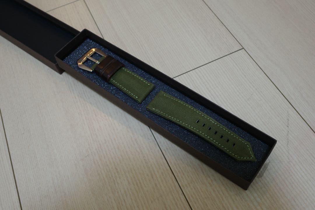 松下庵 パネライ ファブリック（帆布） アーミーグリーン26-22mm 未使用品