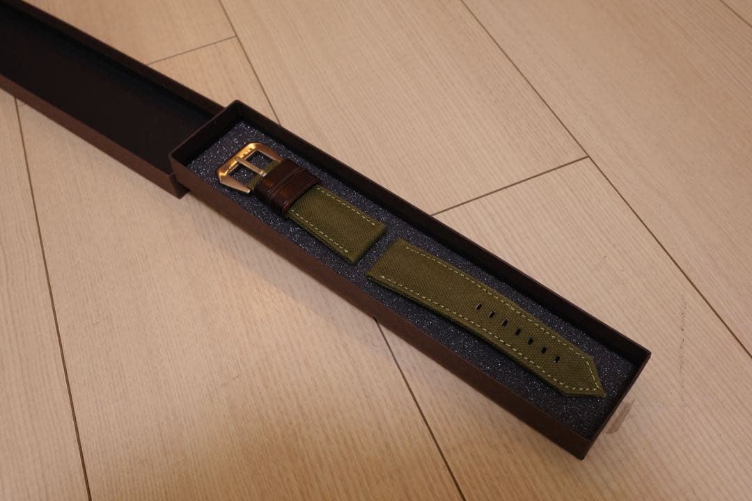 松下庵 パネライ ファブリック（帆布） アーミーグリーン26-22mm 未使用品