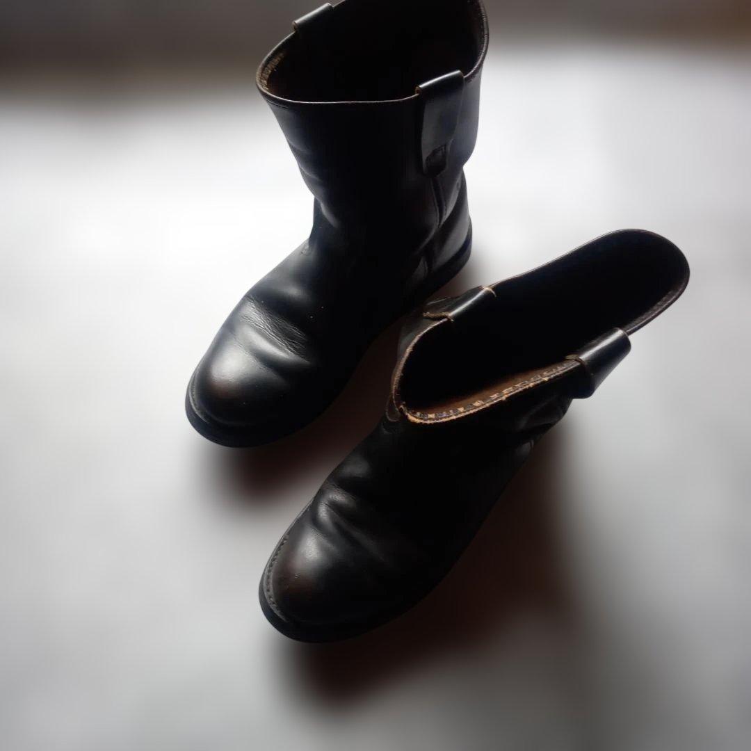 Red Wingペコスブーツ8169 ペコス黒6ハーフ茶芯98年製ソールカスタム