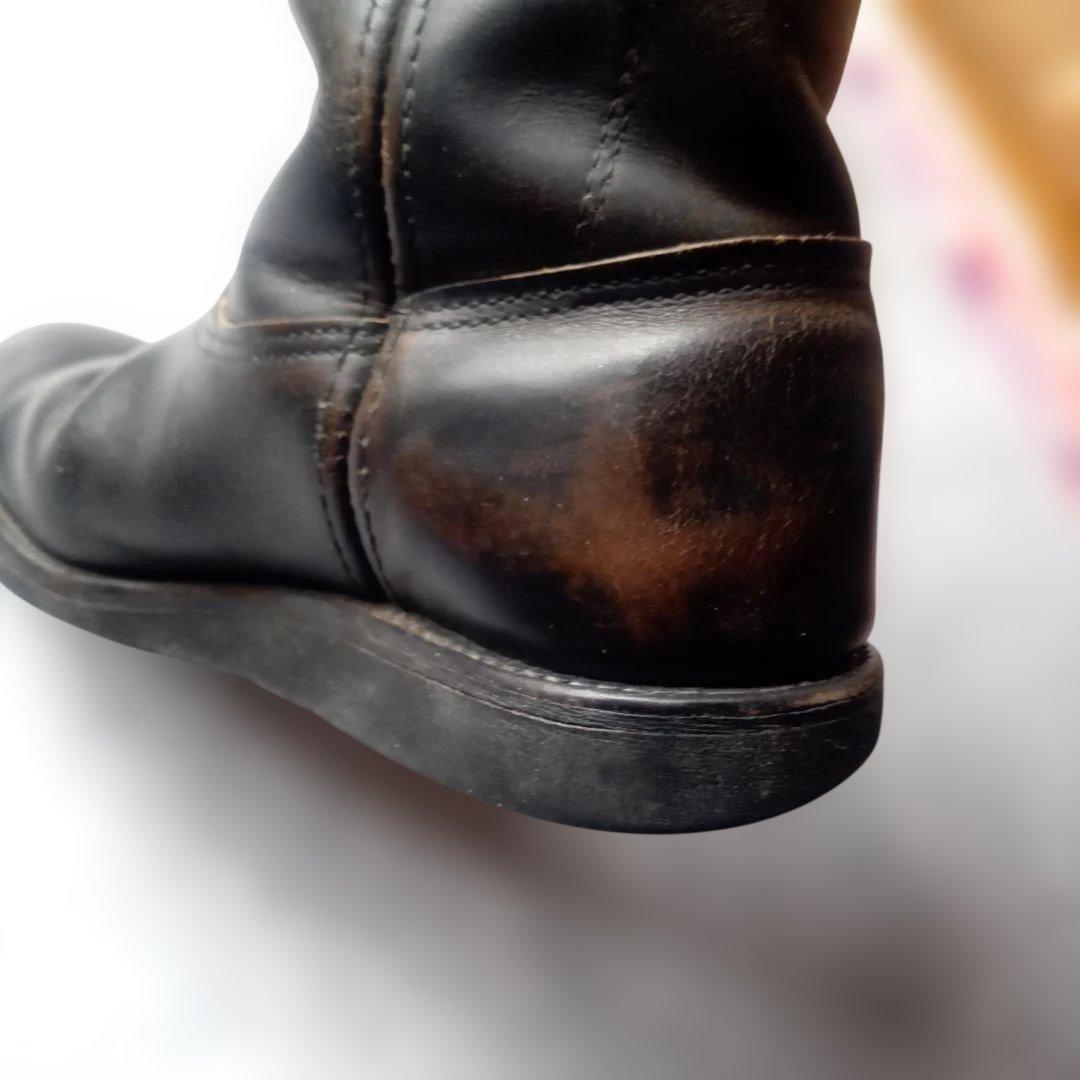 Red Wingペコスブーツ8169 ペコス黒6ハーフ茶芯98年製ソールカスタム