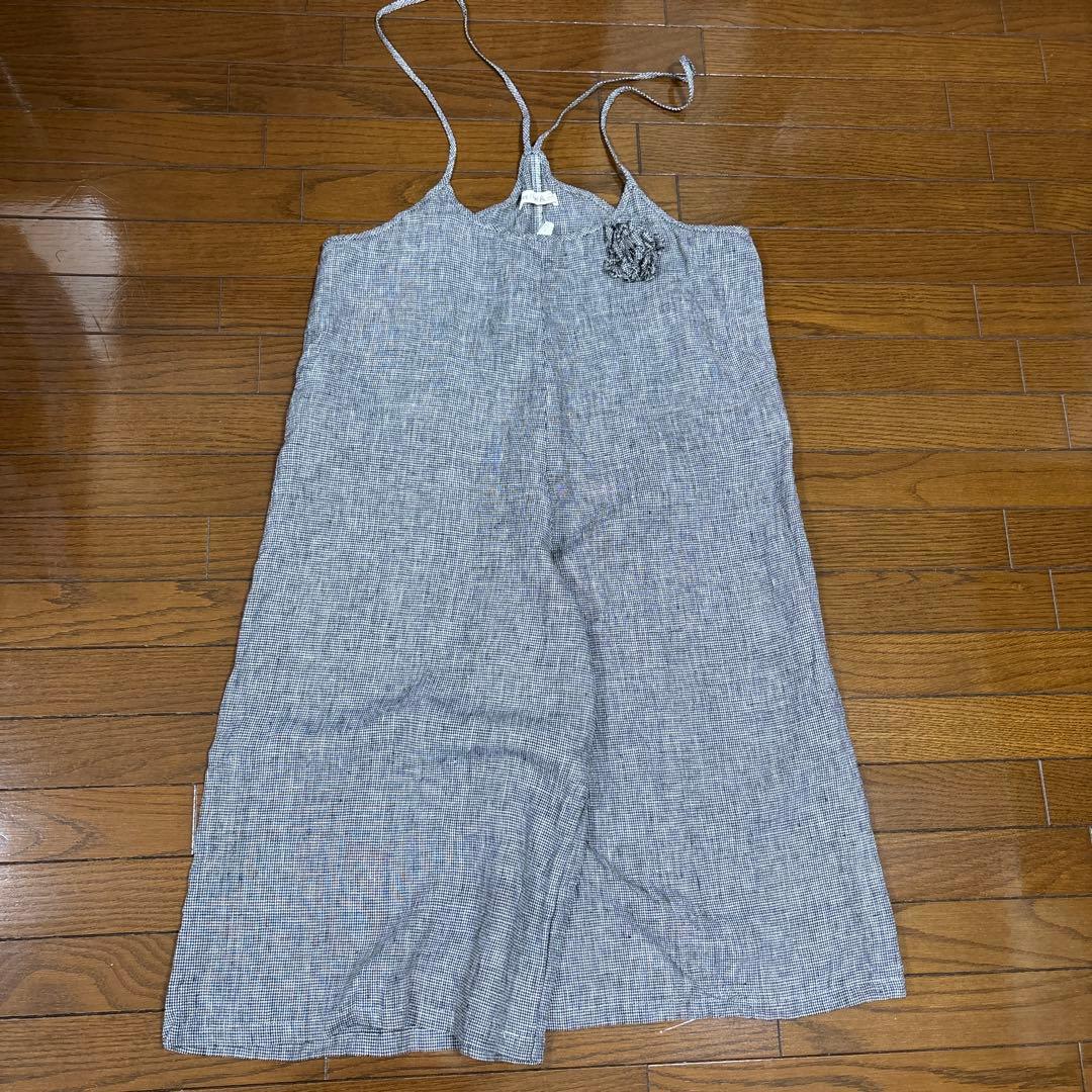 フォグリネンワーク × ネストローブ リネン サロペット パンツ コサージュ付き