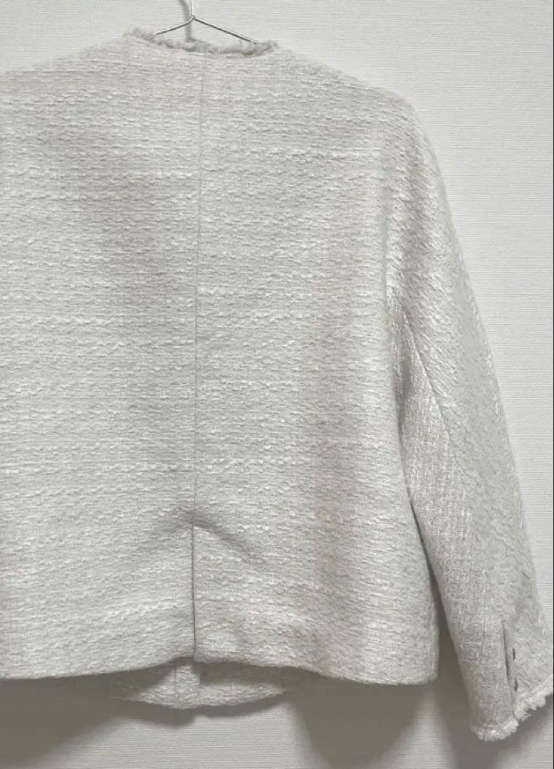 PUAL CE CIN スラブツイードノーカラージャケット ピュアルセシン