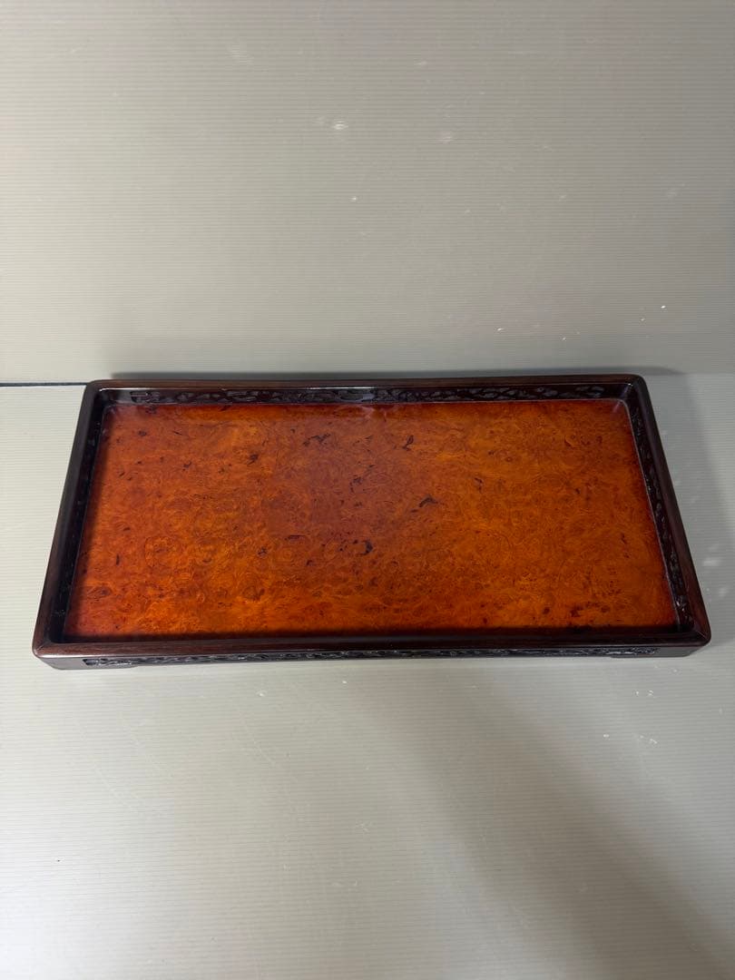 2391 唐木 煎茶盆 煎茶道具 お盆　時代物