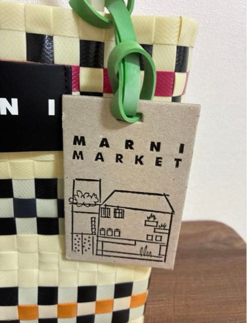 【新品】マルニマーケット　MARNI バスケットバッグ　アイボリー　かごバッグ