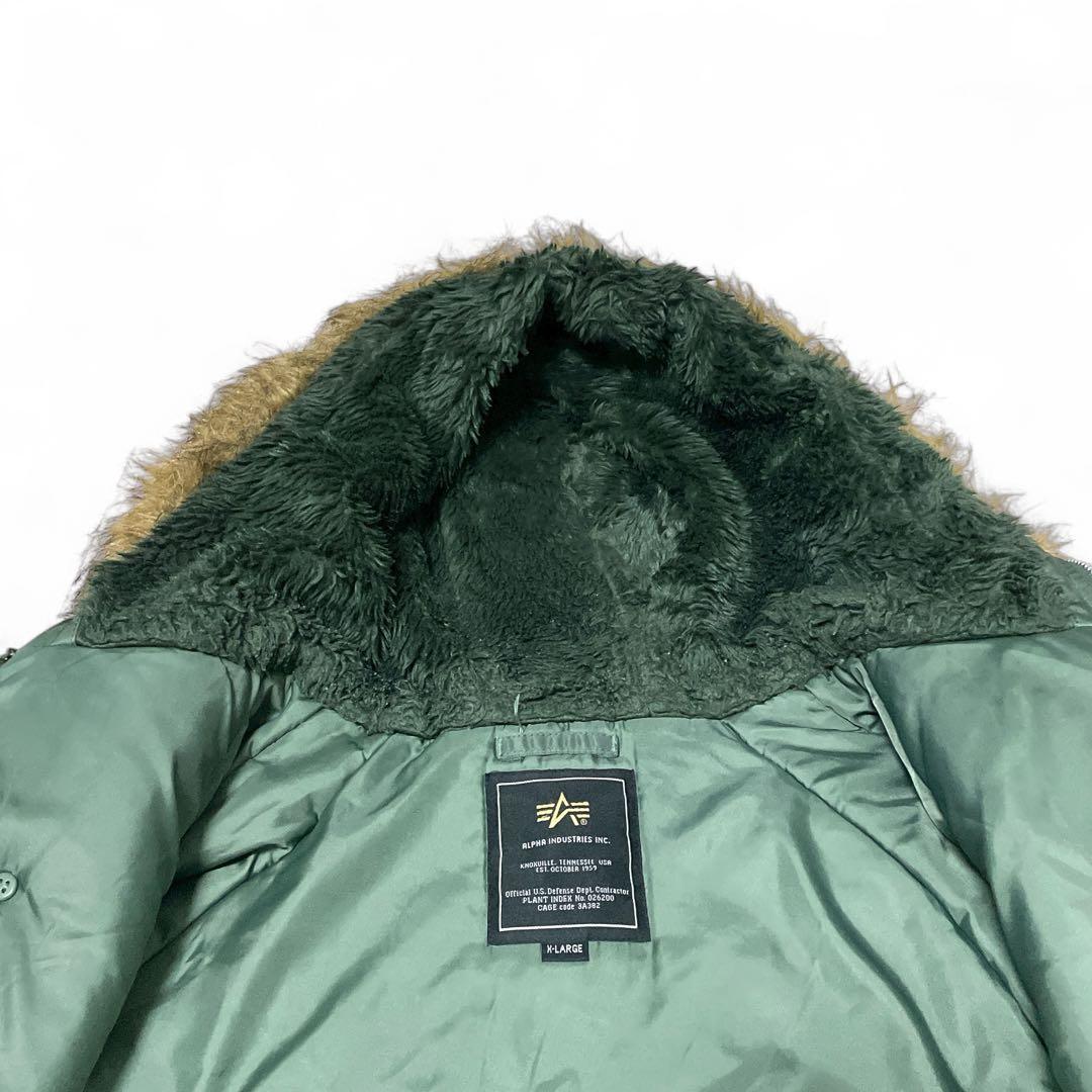 ALPHA INDUSTRIES N-3B フライトジャケットXLセージグリーン
