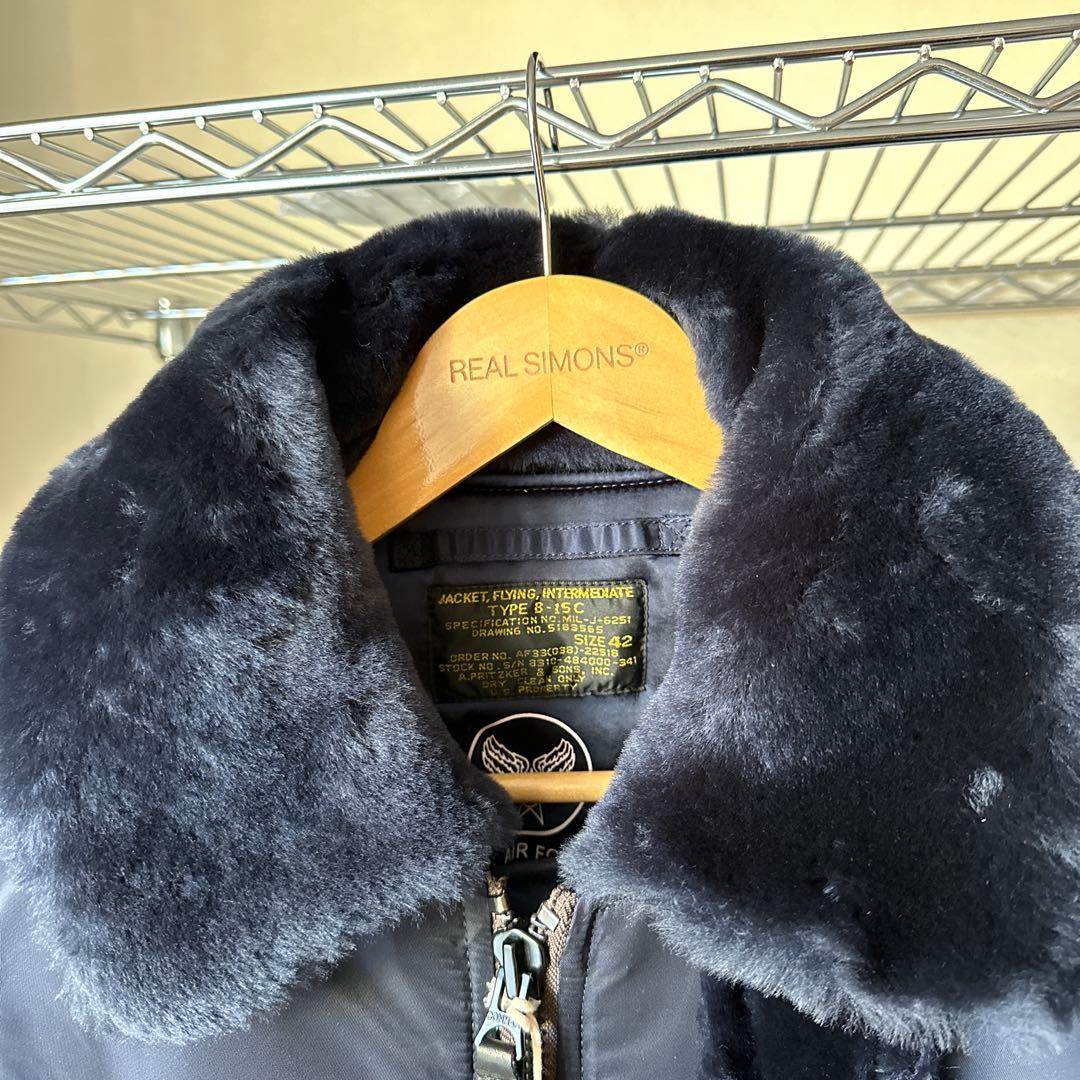 サイズ42「XL」ファー付きフライトジャケットB15C REALSIMONS