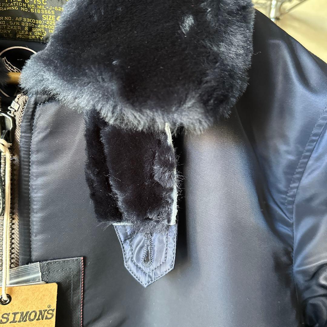 サイズ42「XL」ファー付きフライトジャケットB15C REALSIMONS