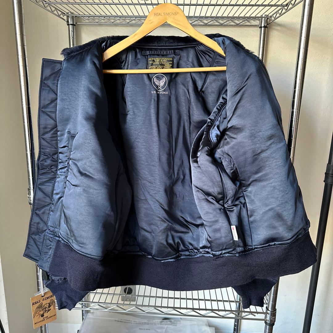 サイズ42「XL」ファー付きフライトジャケットB15C REALSIMONS