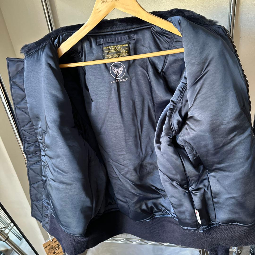 サイズ42「XL」ファー付きフライトジャケットB15C REALSIMONS