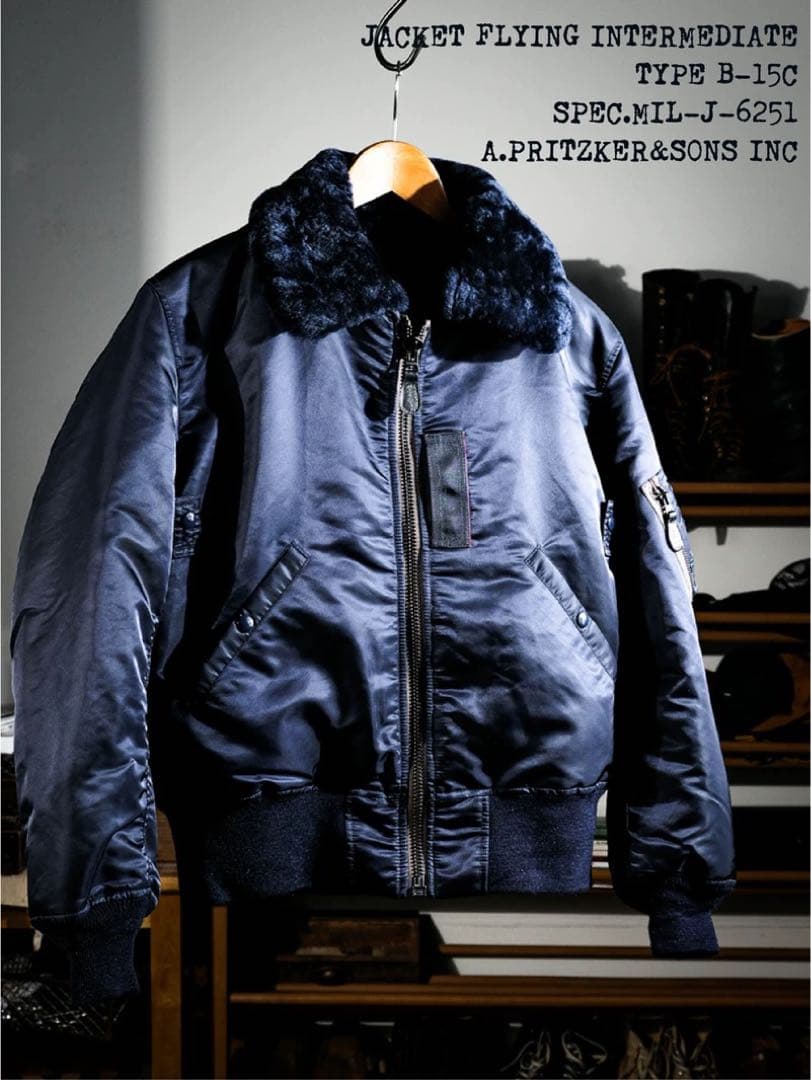 サイズ42「XL」ファー付きフライトジャケットB15C REALSIMONS