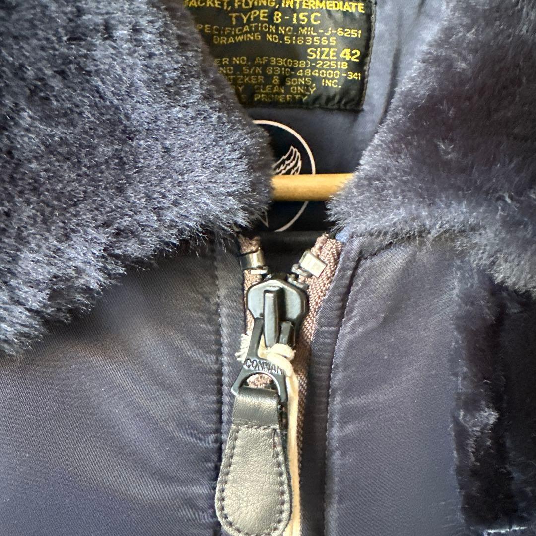 サイズ42「XL」ファー付きフライトジャケットB15C REALSIMONS
