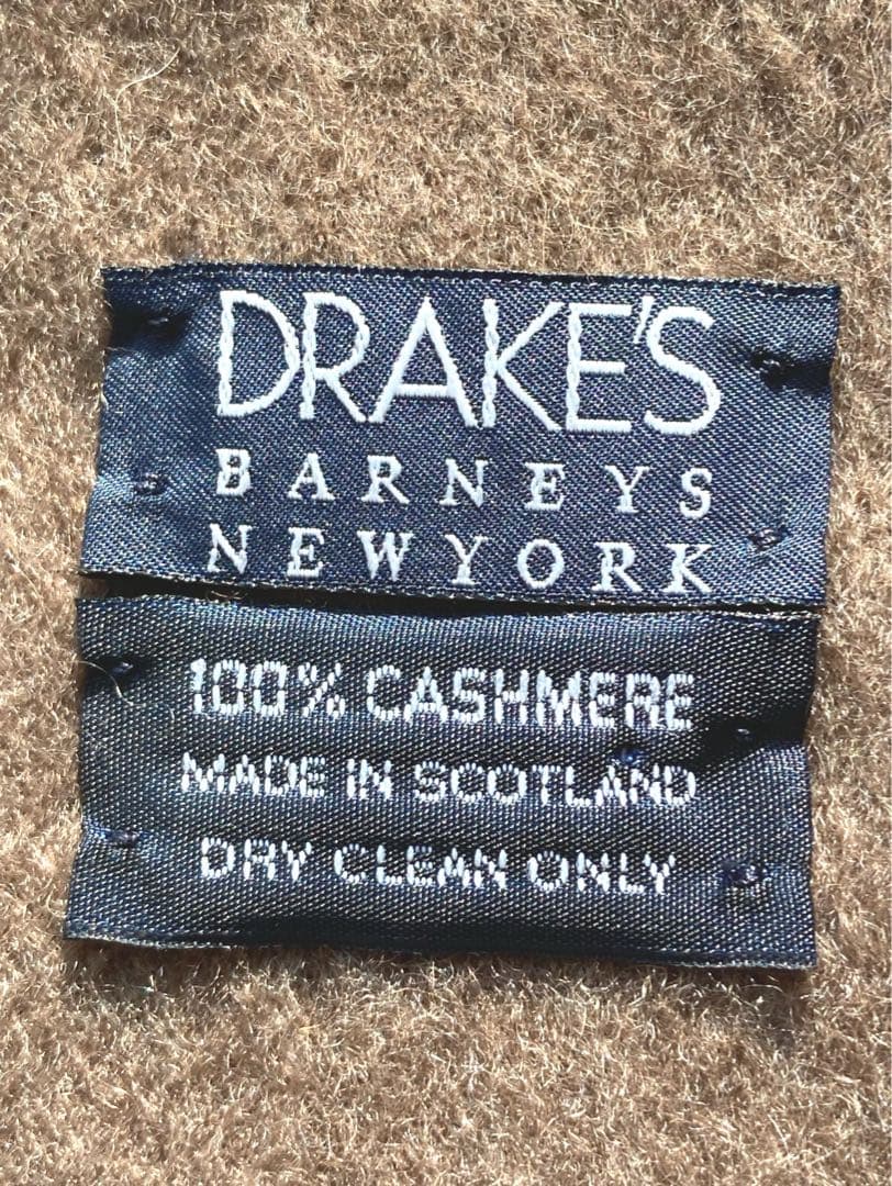 バーニーズニューヨーク別注　ドレイクス　カシミヤ100 マフラー　ブラウン　美品