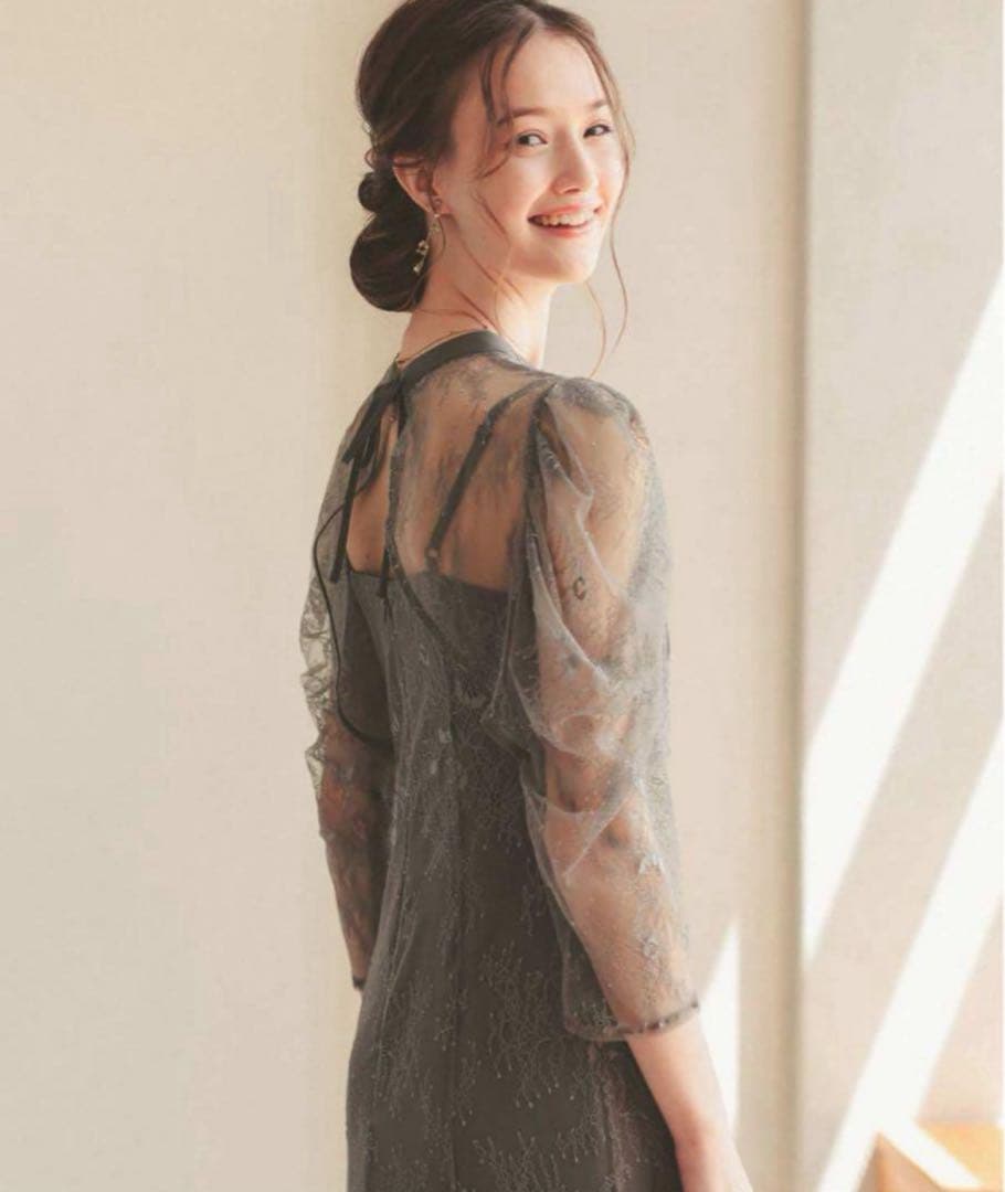 8★新品タグ付き★ドリードール　ボレロレイヤーレースドレ　グレー　L