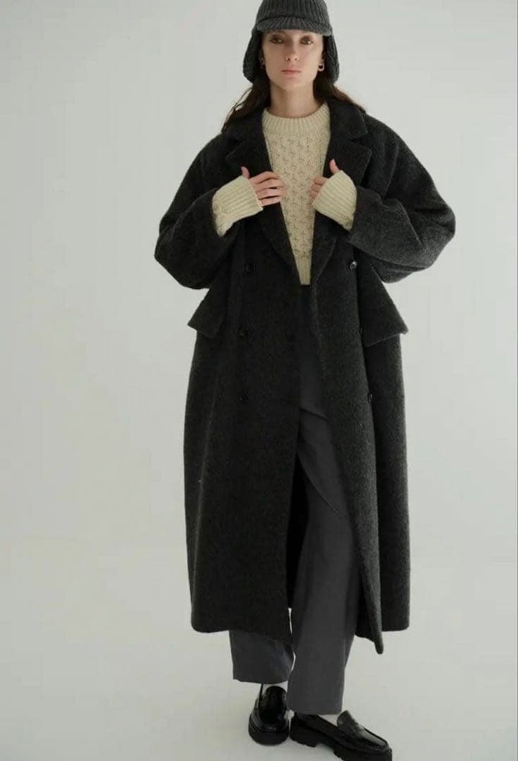 CLANE DOUBLE WOOL LONG COAT 2 グレー 23AW