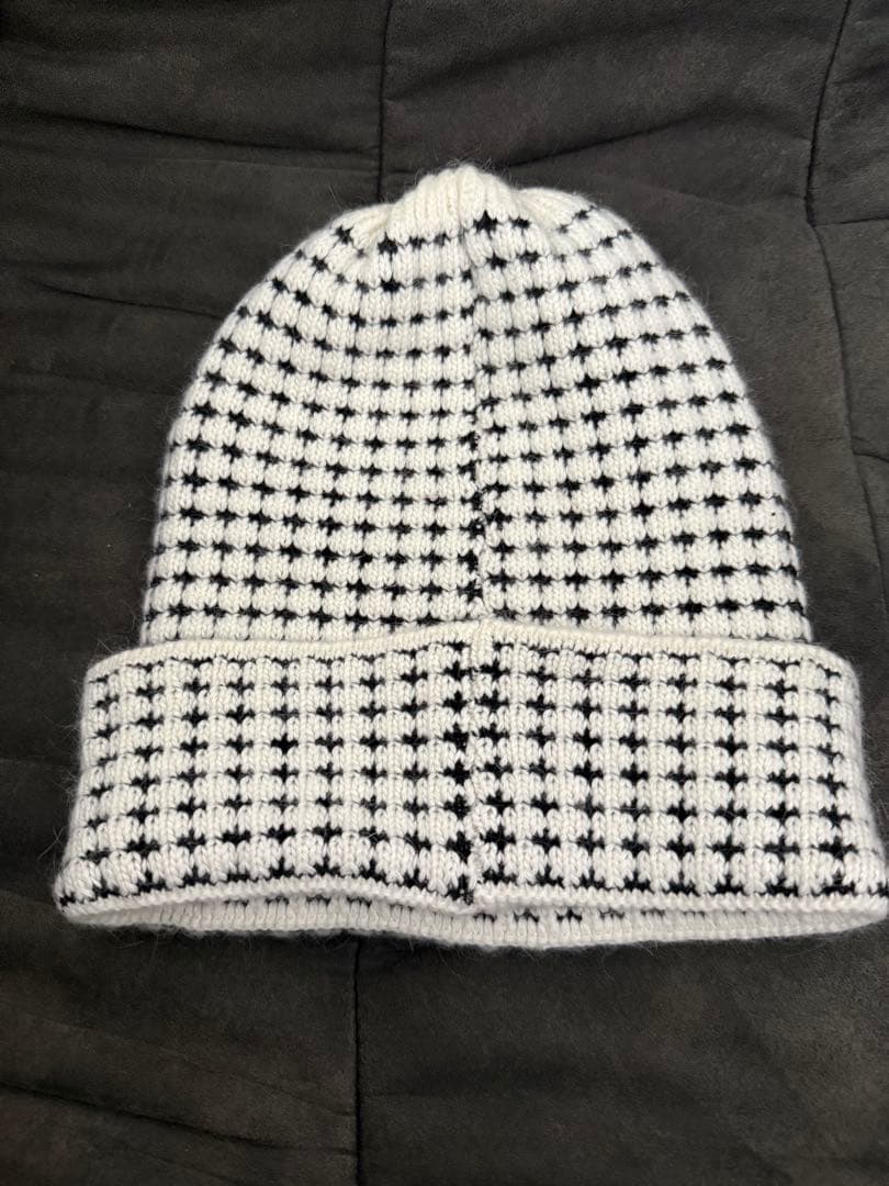 CHANEL チェック柄ニット帽　新品　未使用