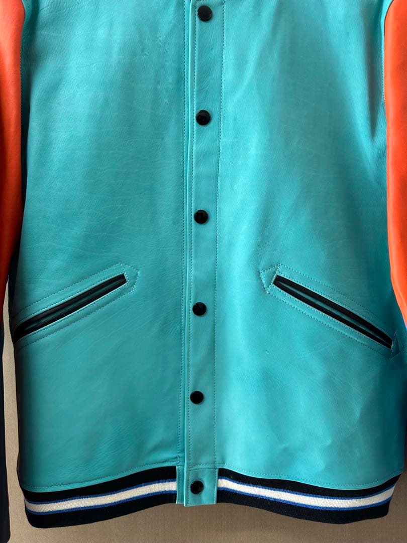 【美品】N.HOOLYWOOD マルチカラー　レザースタジャン