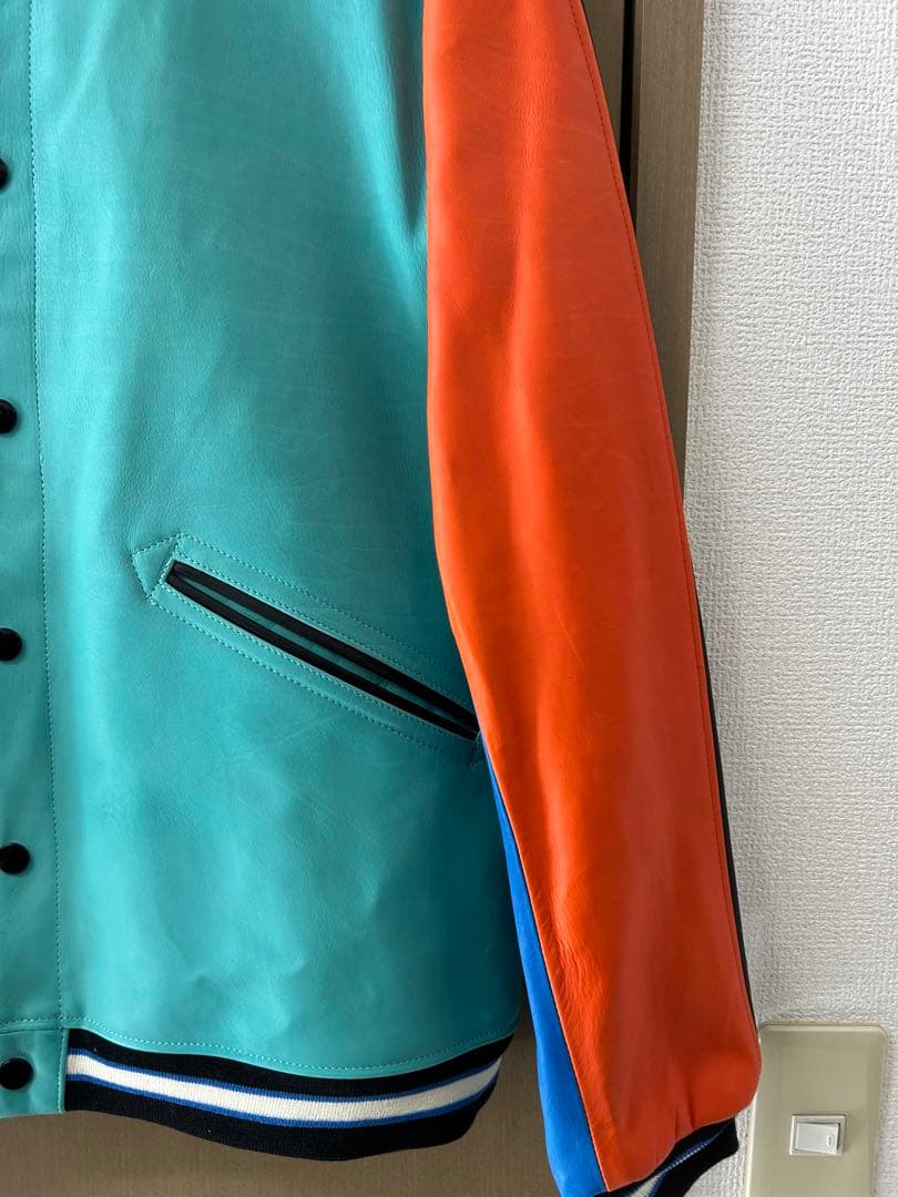 【美品】N.HOOLYWOOD マルチカラー　レザースタジャン