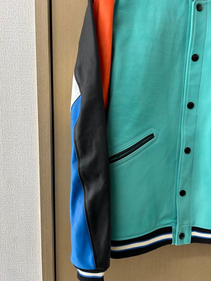 【美品】N.HOOLYWOOD マルチカラー　レザースタジャン